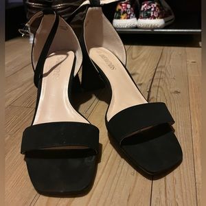 Black, 2” heels with front strap